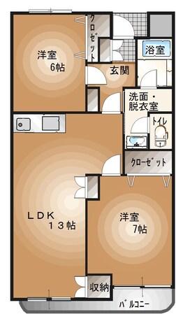 宇都宮駅 バス6分  峰一丁目北下車：停歩9分 6階の物件間取画像